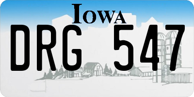 IA license plate DRG547