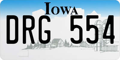 IA license plate DRG554
