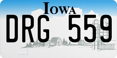 IA license plate DRG559