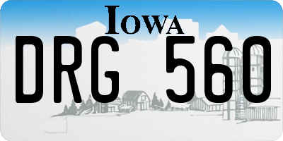 IA license plate DRG560