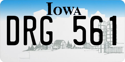 IA license plate DRG561