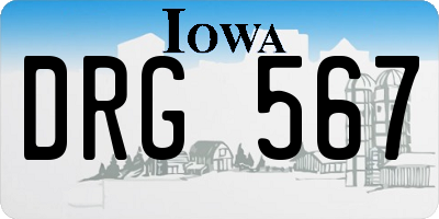IA license plate DRG567