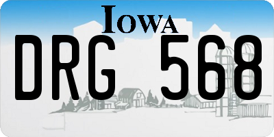 IA license plate DRG568