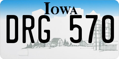 IA license plate DRG570