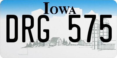 IA license plate DRG575