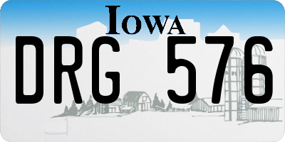 IA license plate DRG576