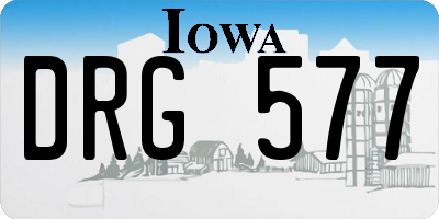 IA license plate DRG577