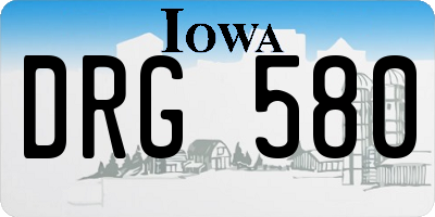 IA license plate DRG580