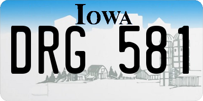 IA license plate DRG581
