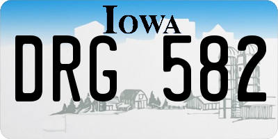 IA license plate DRG582