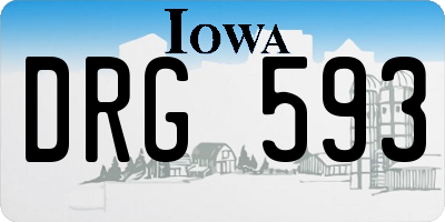 IA license plate DRG593