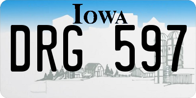 IA license plate DRG597