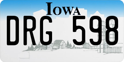 IA license plate DRG598