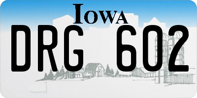 IA license plate DRG602