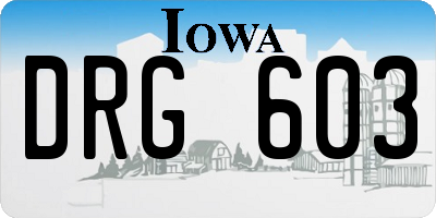 IA license plate DRG603