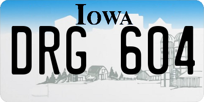 IA license plate DRG604