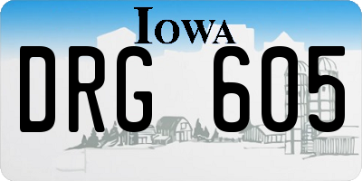 IA license plate DRG605