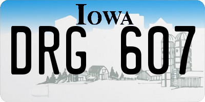 IA license plate DRG607