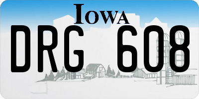 IA license plate DRG608