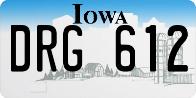 IA license plate DRG612