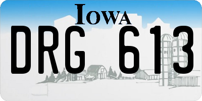 IA license plate DRG613