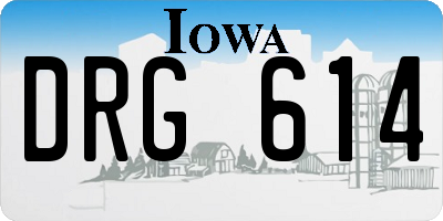 IA license plate DRG614