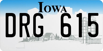 IA license plate DRG615