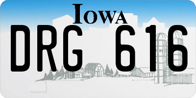 IA license plate DRG616
