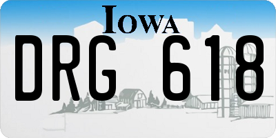 IA license plate DRG618