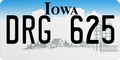 IA license plate DRG625