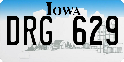 IA license plate DRG629