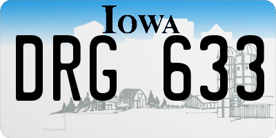 IA license plate DRG633