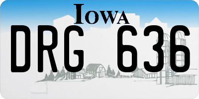 IA license plate DRG636