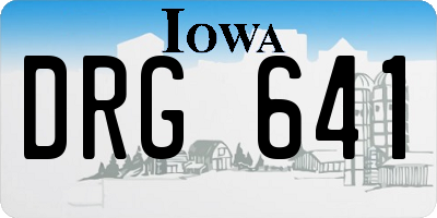 IA license plate DRG641