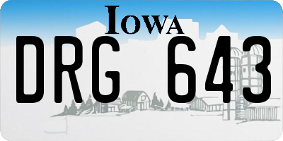 IA license plate DRG643