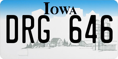 IA license plate DRG646