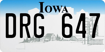 IA license plate DRG647