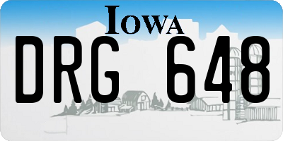 IA license plate DRG648