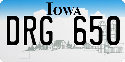 IA license plate DRG650