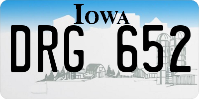 IA license plate DRG652