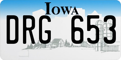 IA license plate DRG653