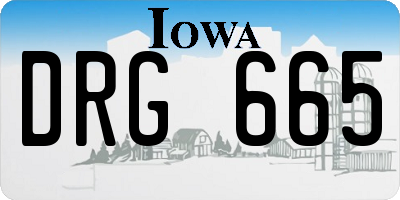 IA license plate DRG665