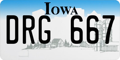 IA license plate DRG667