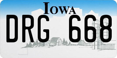 IA license plate DRG668