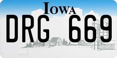 IA license plate DRG669