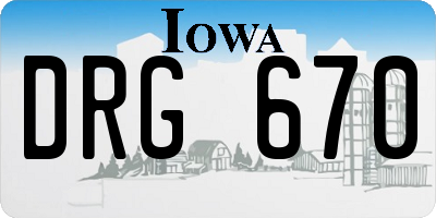 IA license plate DRG670