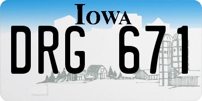 IA license plate DRG671