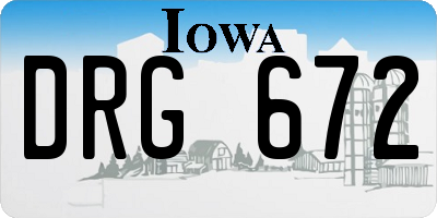 IA license plate DRG672
