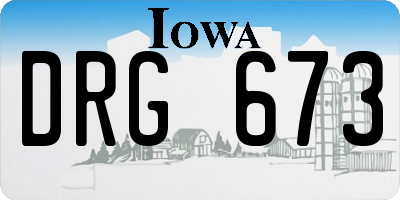 IA license plate DRG673