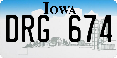 IA license plate DRG674